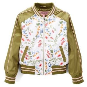 Urban Republic | Green & White Floral Bomber Jacket - Girls